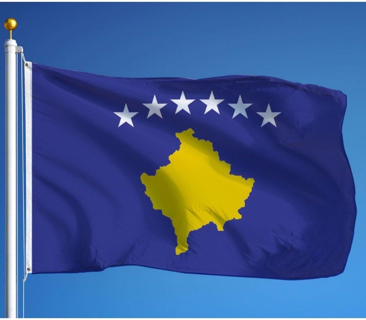 Alternative view of ZC Bayrak Kosova Milli Gönder Bayrağı 100x150 Cm Raşel Dijital Baskı