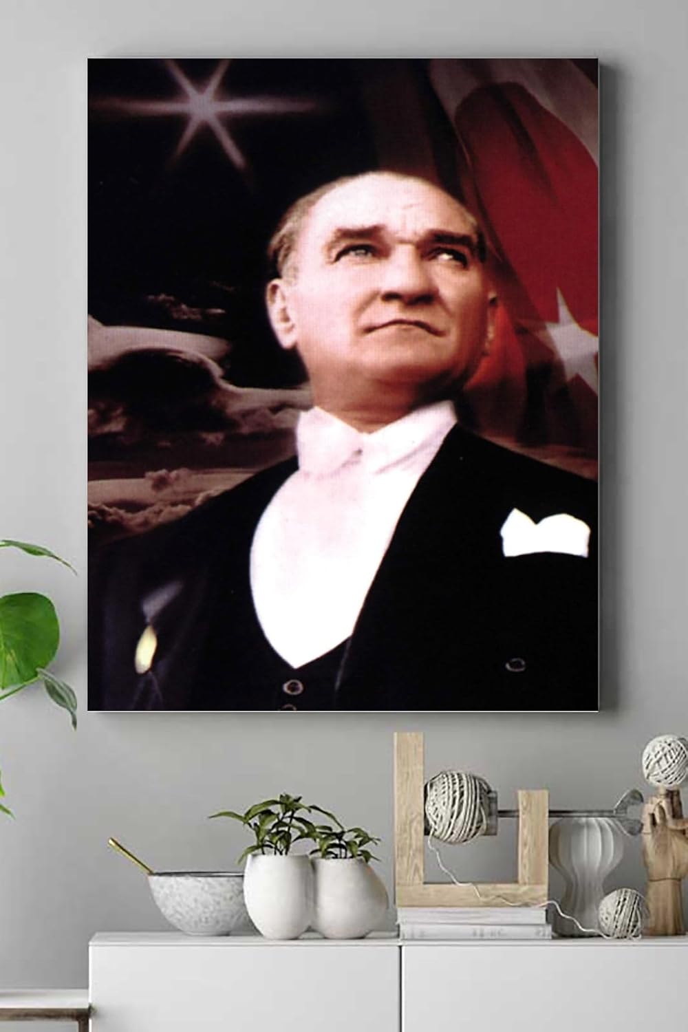 Alternative view of (pster15035) Siyah Atatürk Kanvas Tablo 6 30 x 40