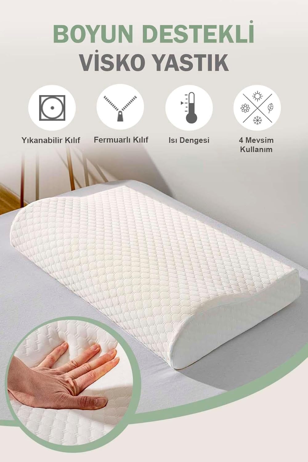 Valessa Viscon Ortopedik Yastık 35x55x10 cm - Görsel 4