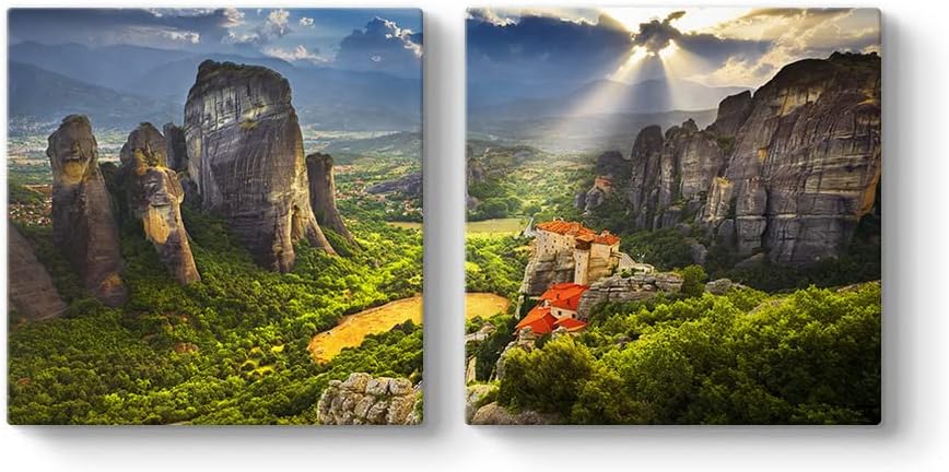 Alternative view of Yunanistan - Meteora Tablosu 83 x 40-2 Parçalı