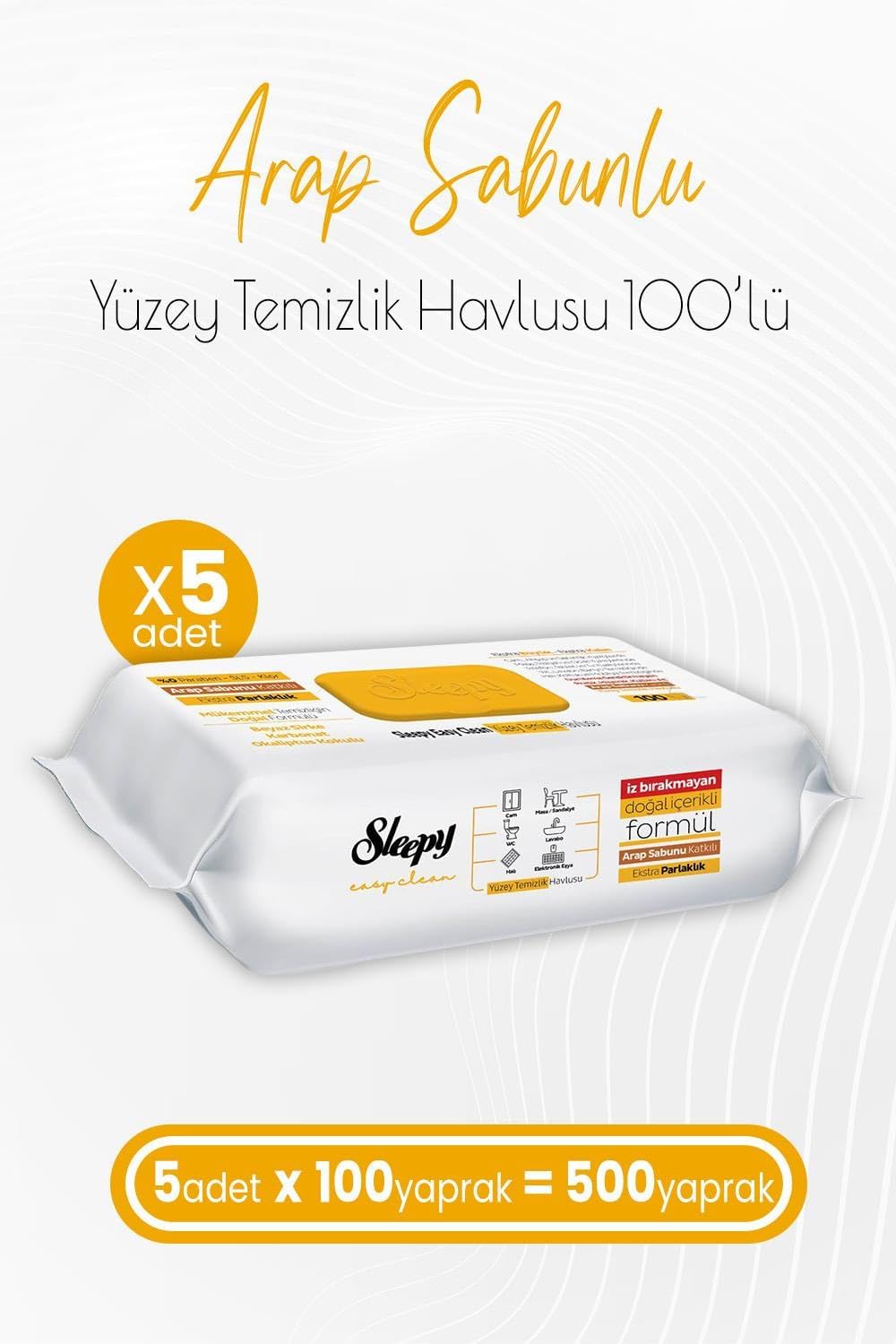 Alternative view of Arap Sabunu Katkılı Yüzey Temizlik Havlusu 100 x 5 Adet (500 Yaprak)
