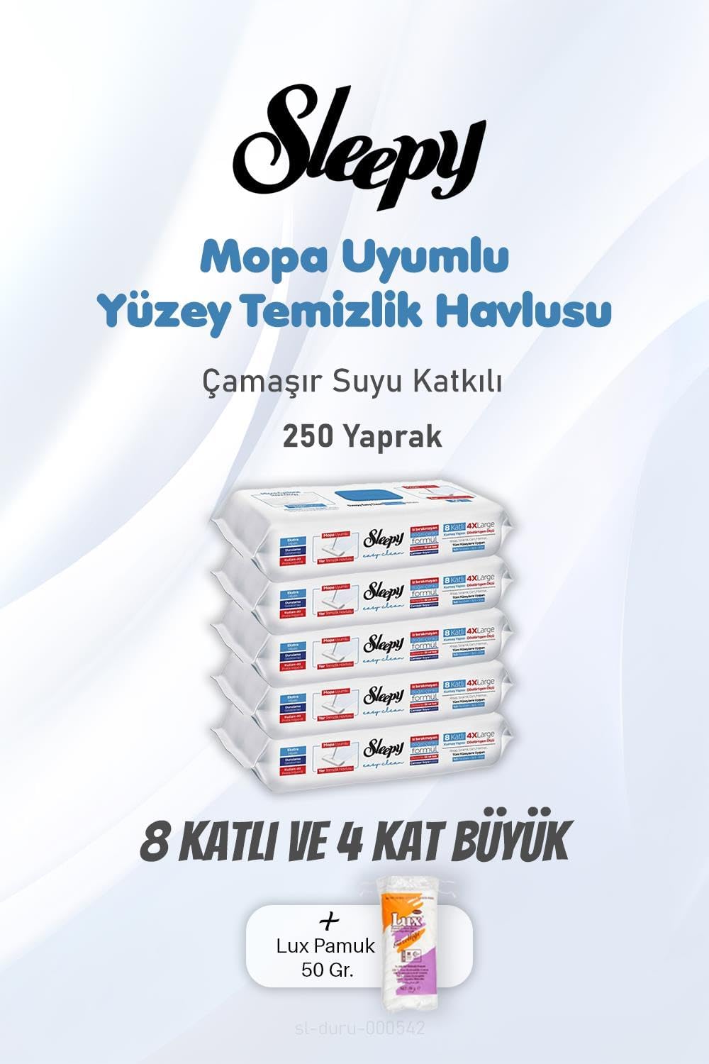 Alternative view of 250 Yaprak Çamaşır Suyu Katkılı Yüzey Temizlik Havlusu ve Pamuk,