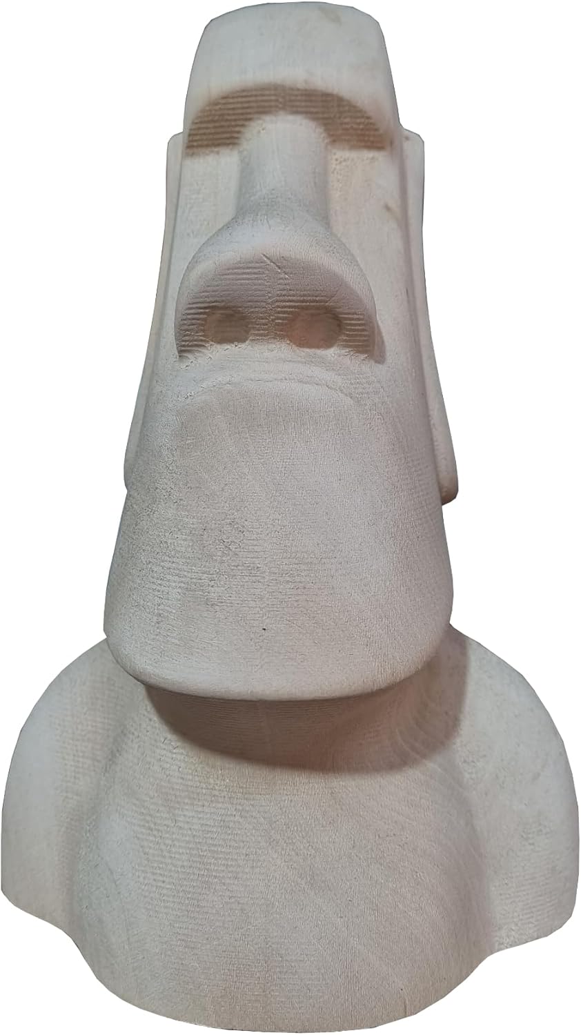 Ahşap Dekoratif Büst Heykeli Moai