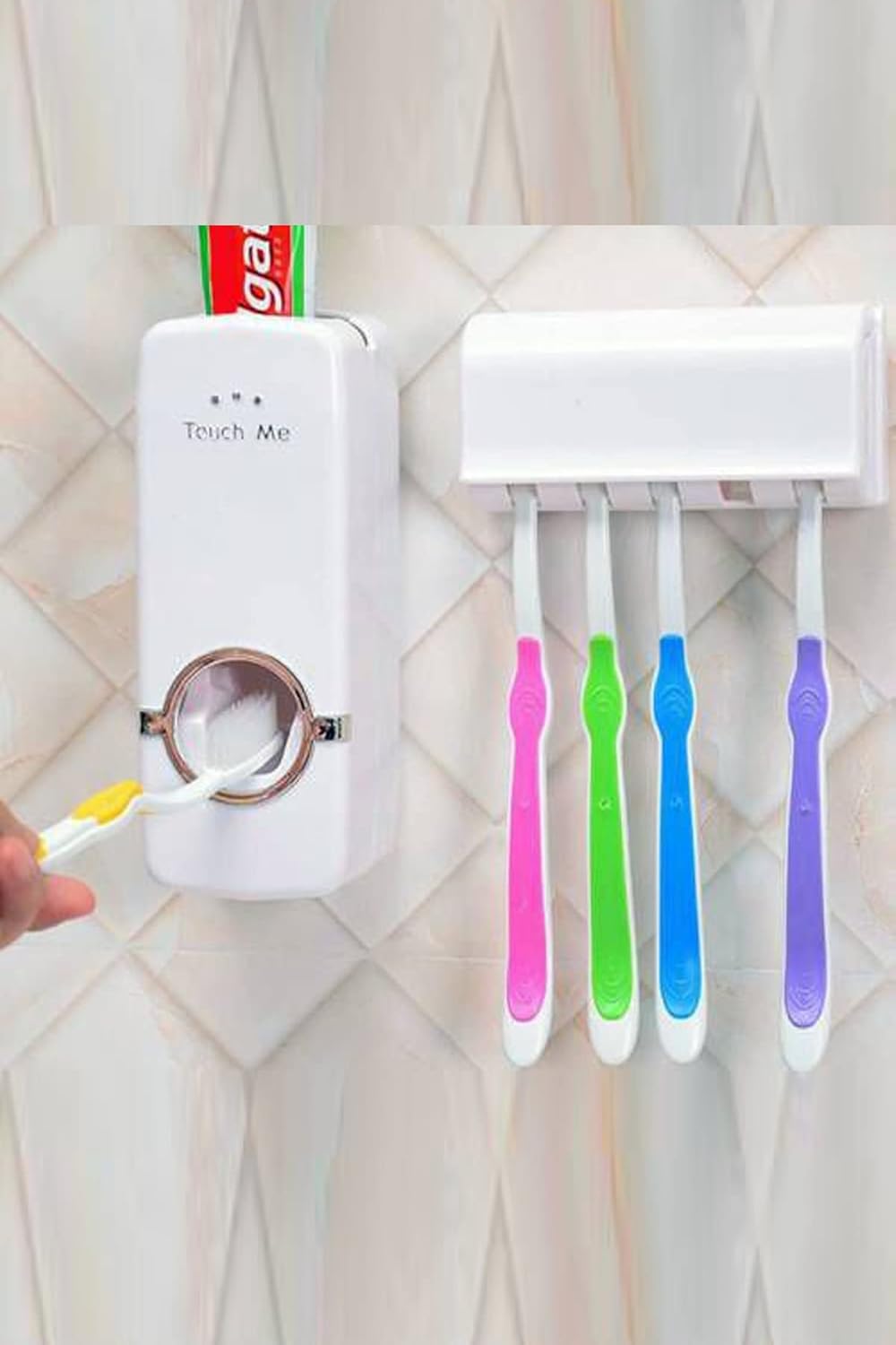 Alternative view of Dekoratif Ev Banyo Diş Macunu Sıkacağı Ve 5 Li Fırça Tutucu