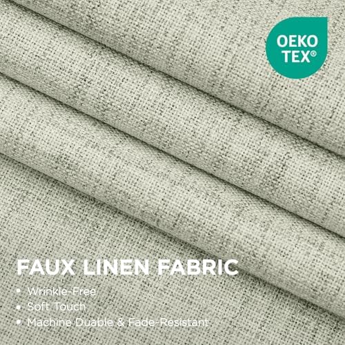 Karartma Perdeleri 150 cm Uzunluk, Yatak Odası Oturma Odası için Açık Bej Karartma Perdeleri, Bej Açık Güneş Isı Engelleyici Doku Pencere Perdeleri Perdeler (106,6 x 160 cm, Açık Bej) - Görsel 3