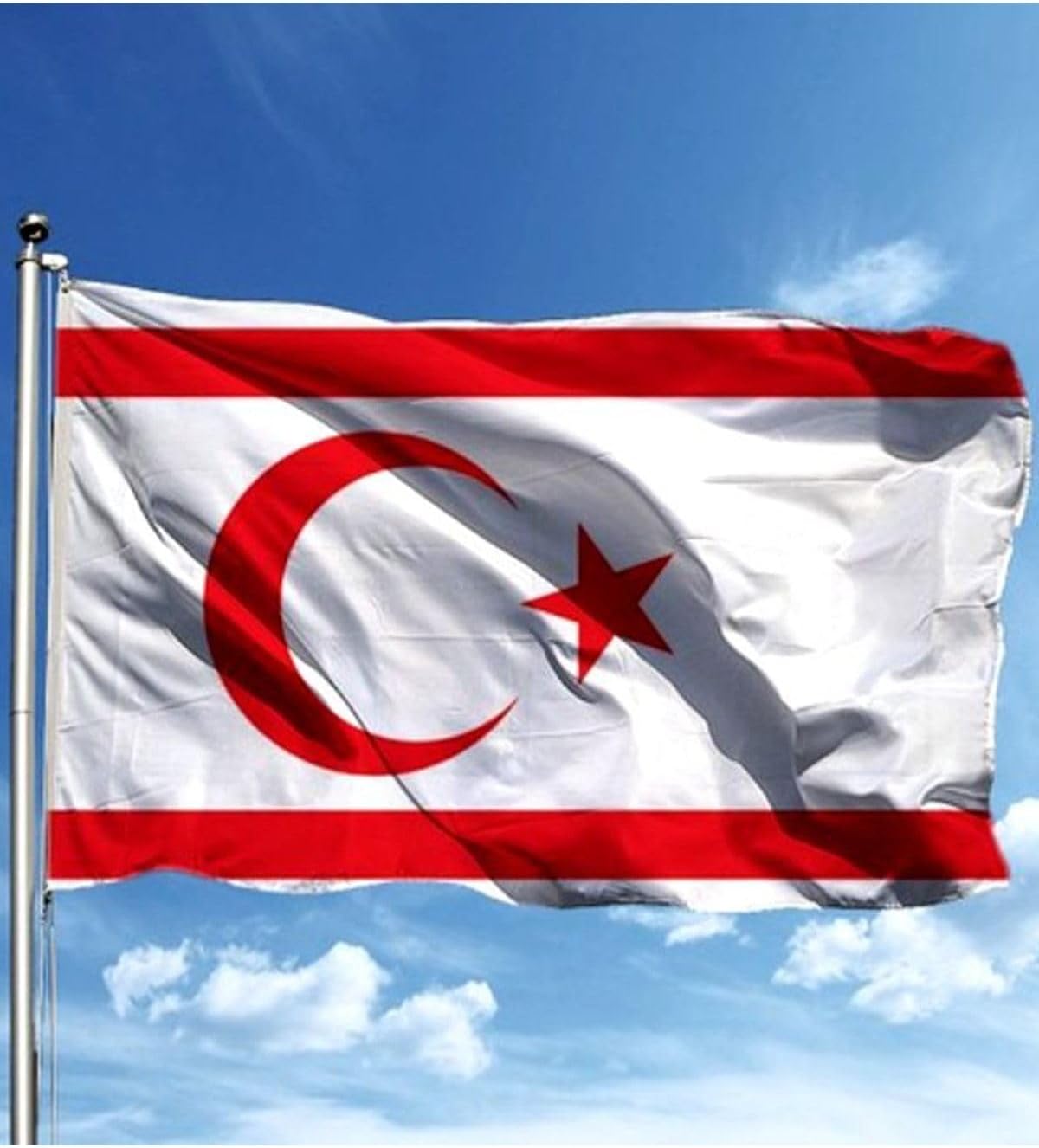 ZC Bayrak Kıbrıs Milli Gönder Bayrağı 70x105 Cm Raşel Dijital Baskı