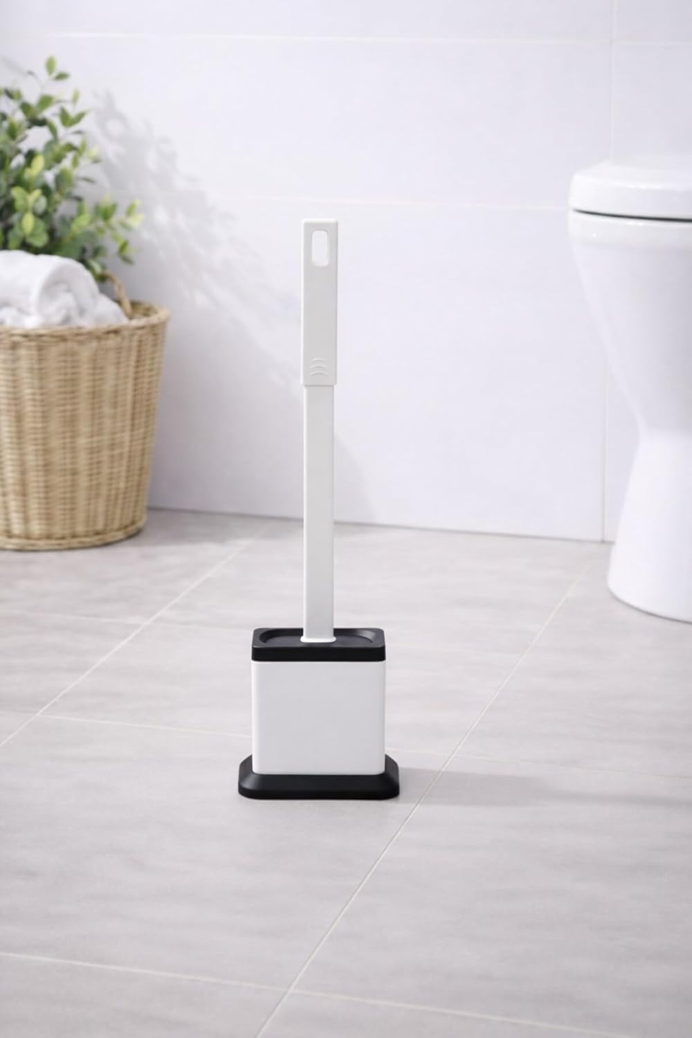 Silikon Tuvalet Fırçası Pratik Silikon Wc Klozet Fırçası Kare Beyaz S-220