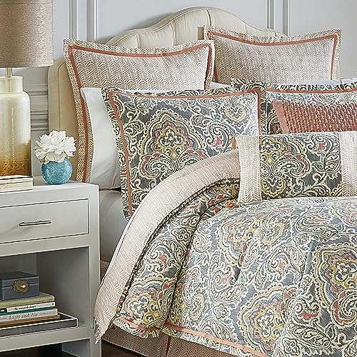 Artisanal-Ikat Modern Çiftlik Evi Damasko 4 Parça Ters Çevrilebilir Yorgan Seti, Kraliçe, Mineral - Görsel 4