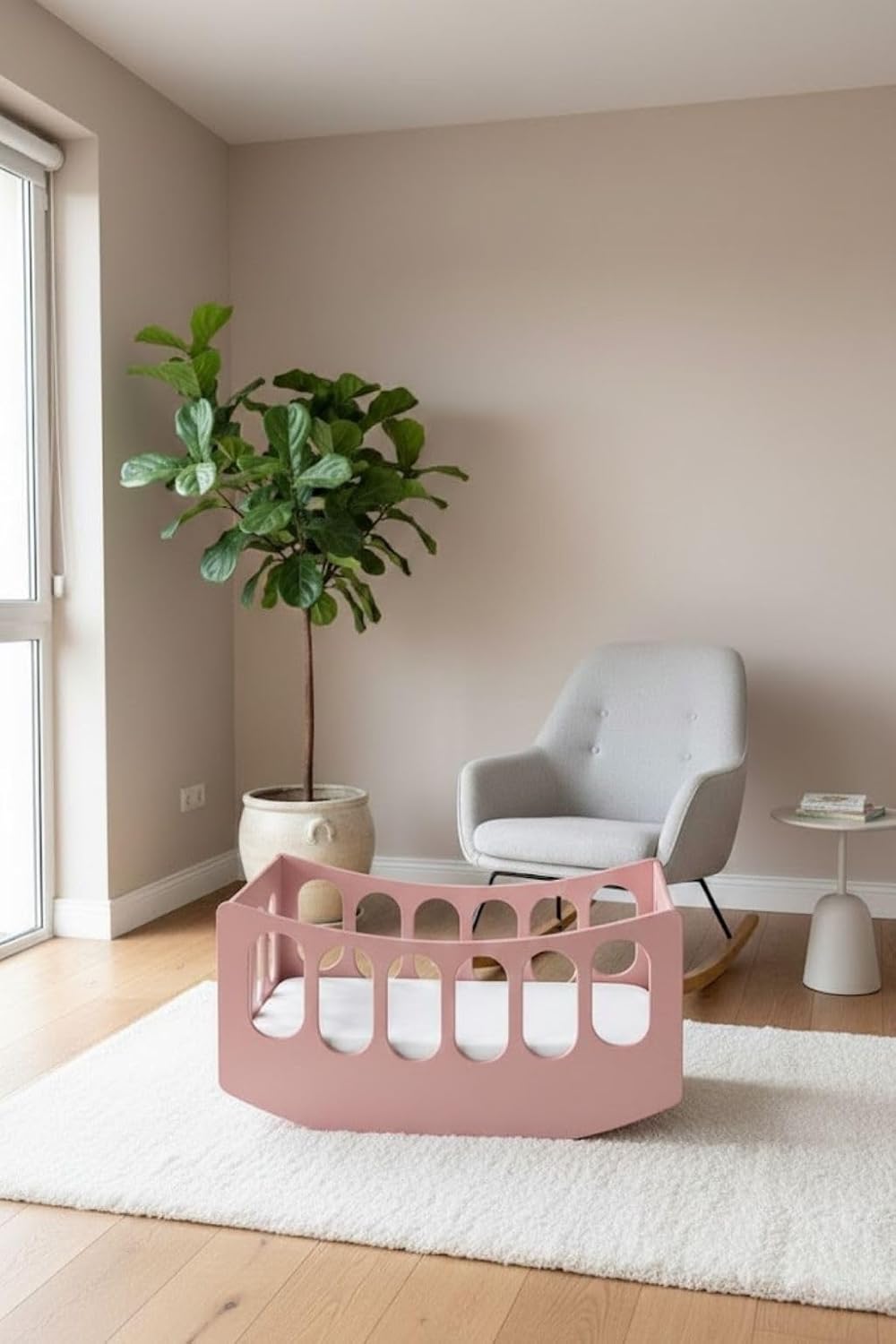 Arion Kids Beşik -%100 MDF - Sallanabilir Beşik- Pembe
