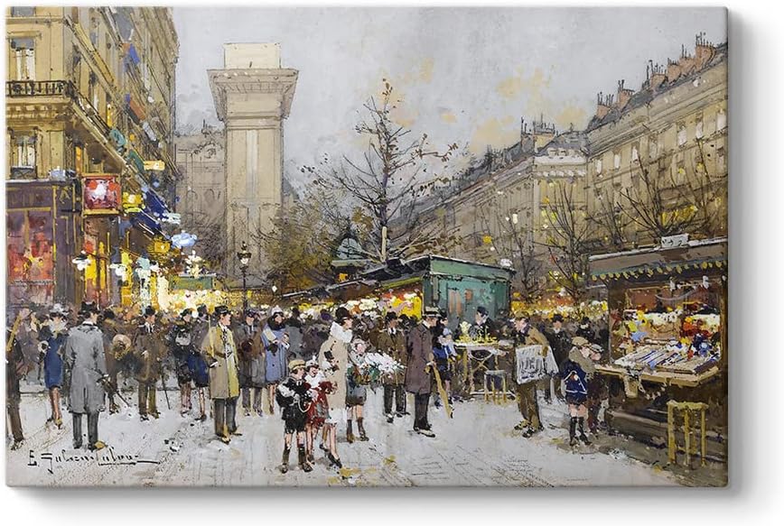 Eugene Galien Laloue - Paris Kanvas Tablo 100 x 70 - Görsel 4