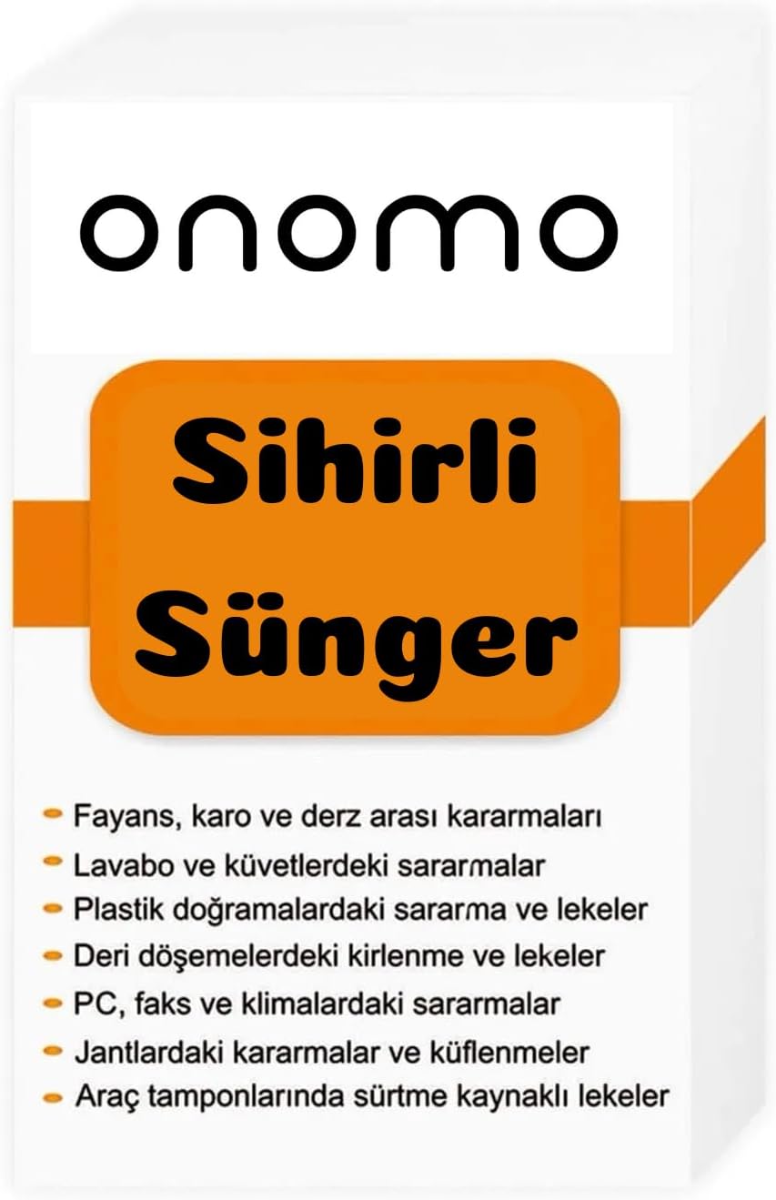 Sihirli Sünger, Çok Amaçlı Temizlik Süngeri,, Lavabo, Plastik ve Deri Yüzeyler İçin 3 Adet