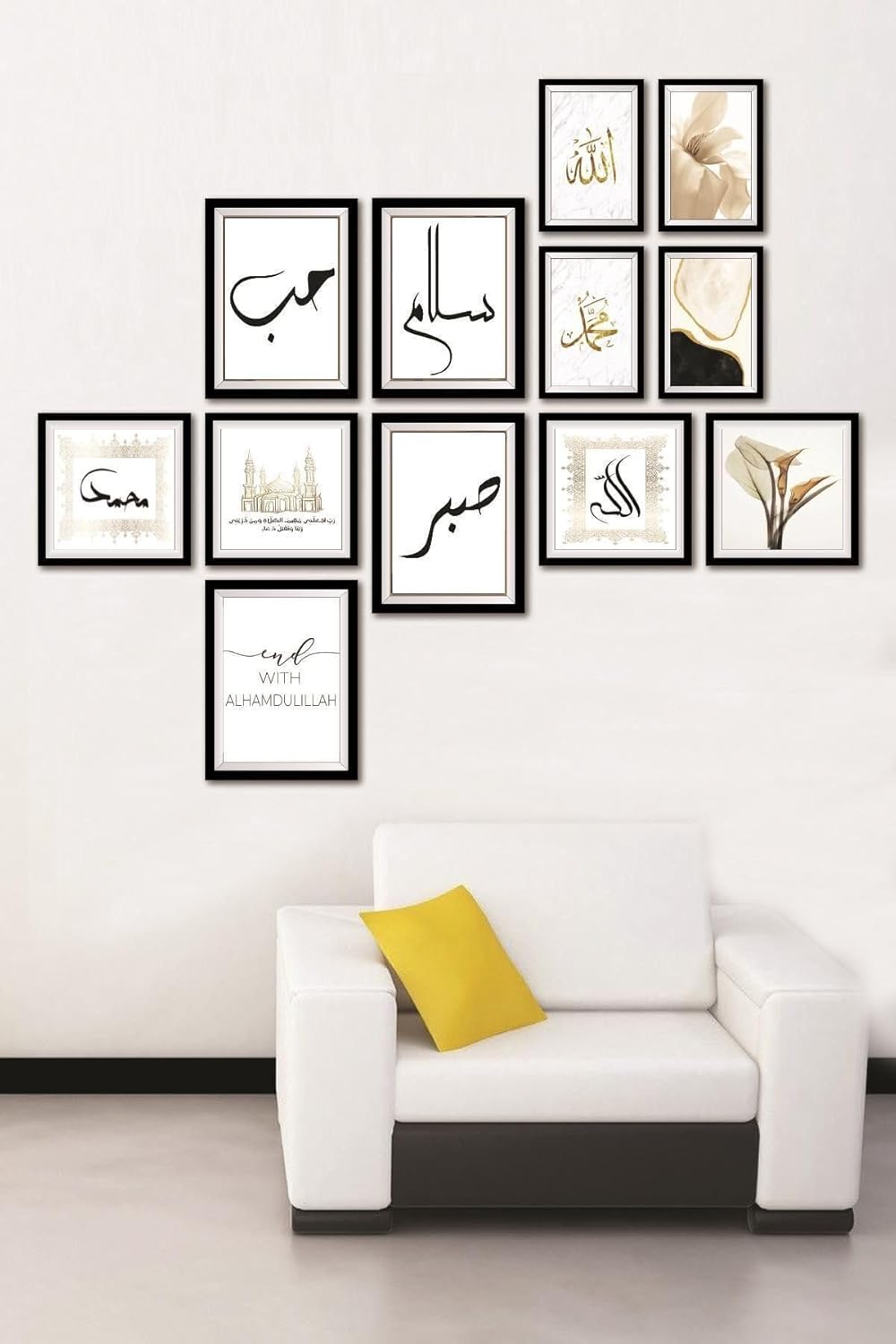 12 Parça Dekoratif Mdf Tablo Seti Çerçeve Görünümlü DEKOLIADKJ070
