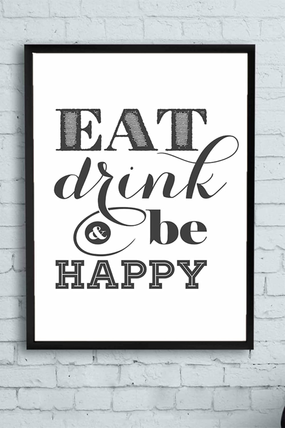 Alternative view of (pster14564) Eat Drink Be Happy Mutfak Çerçeveli Tablo 30 x 40