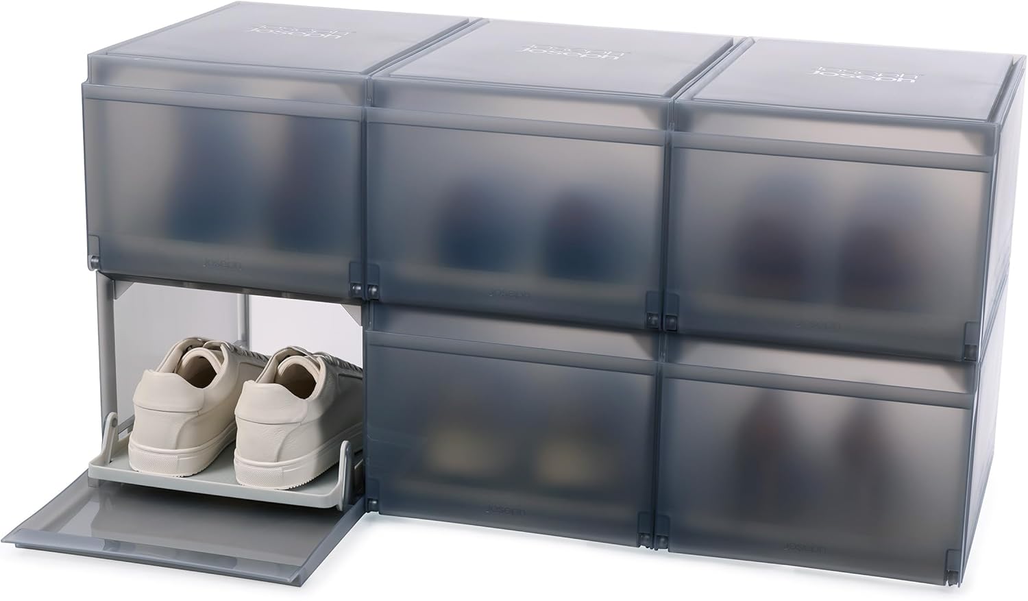 ShoeCase Premium Ayakkabı ve Spor Ayakkabı Saklama Kutusu Düzenleyici, Kaydırmalı Ayakkabı Tepsisi, 6'lı Paket - Görsel 3