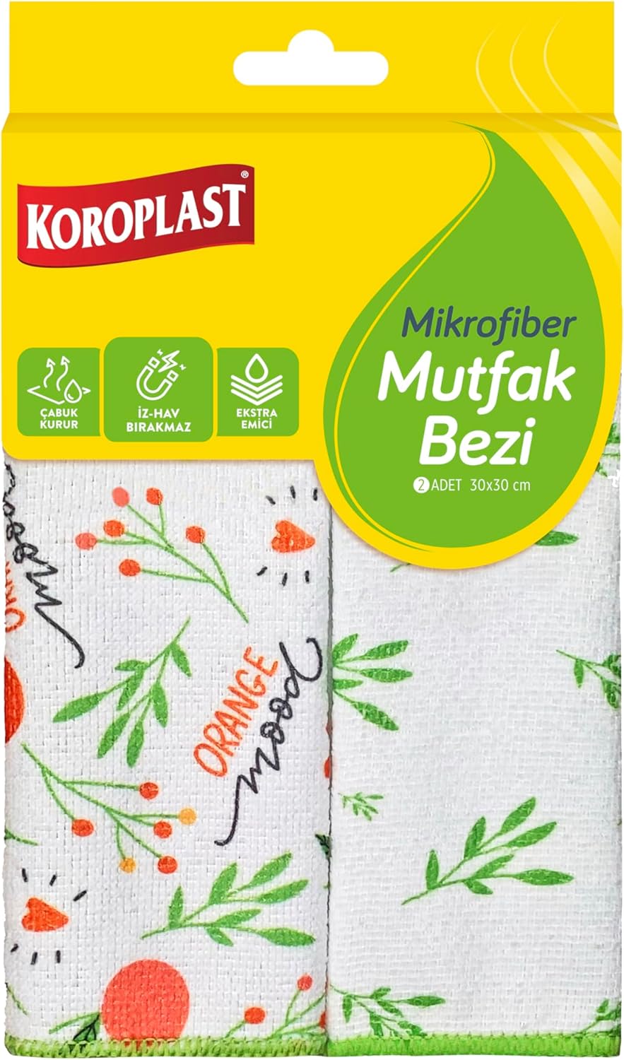Alternative view of Mikrofiber Mutfak Bezi 2'li Set, Hızlı Kuruyan Uzun Ömürlü Mikrofiber Temizlik Bezi Seti, Yüksek Toz ve Sıvı Emiş Gücü, Mutfak, Ofis, Ev için Tüy ve Çizik Bırakmayan Temizlik Bezi