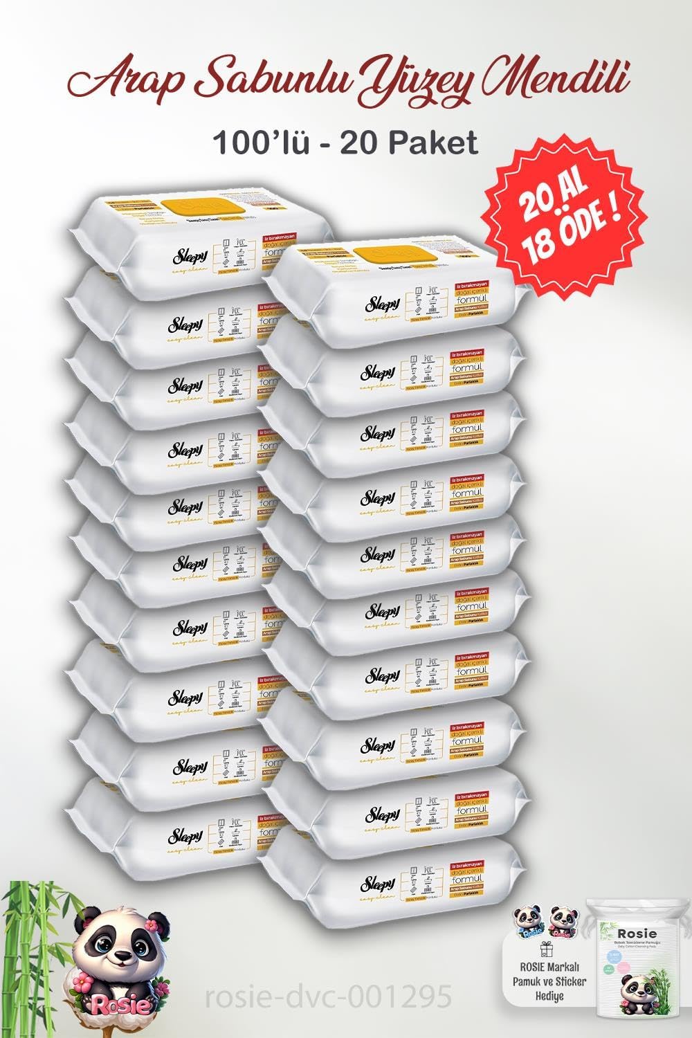 Alternative view of 20 AL 18 ÖDE Arap Sabunu Katkılı Yüzey Temizlik Havlusu 100' lü ve ROSIE