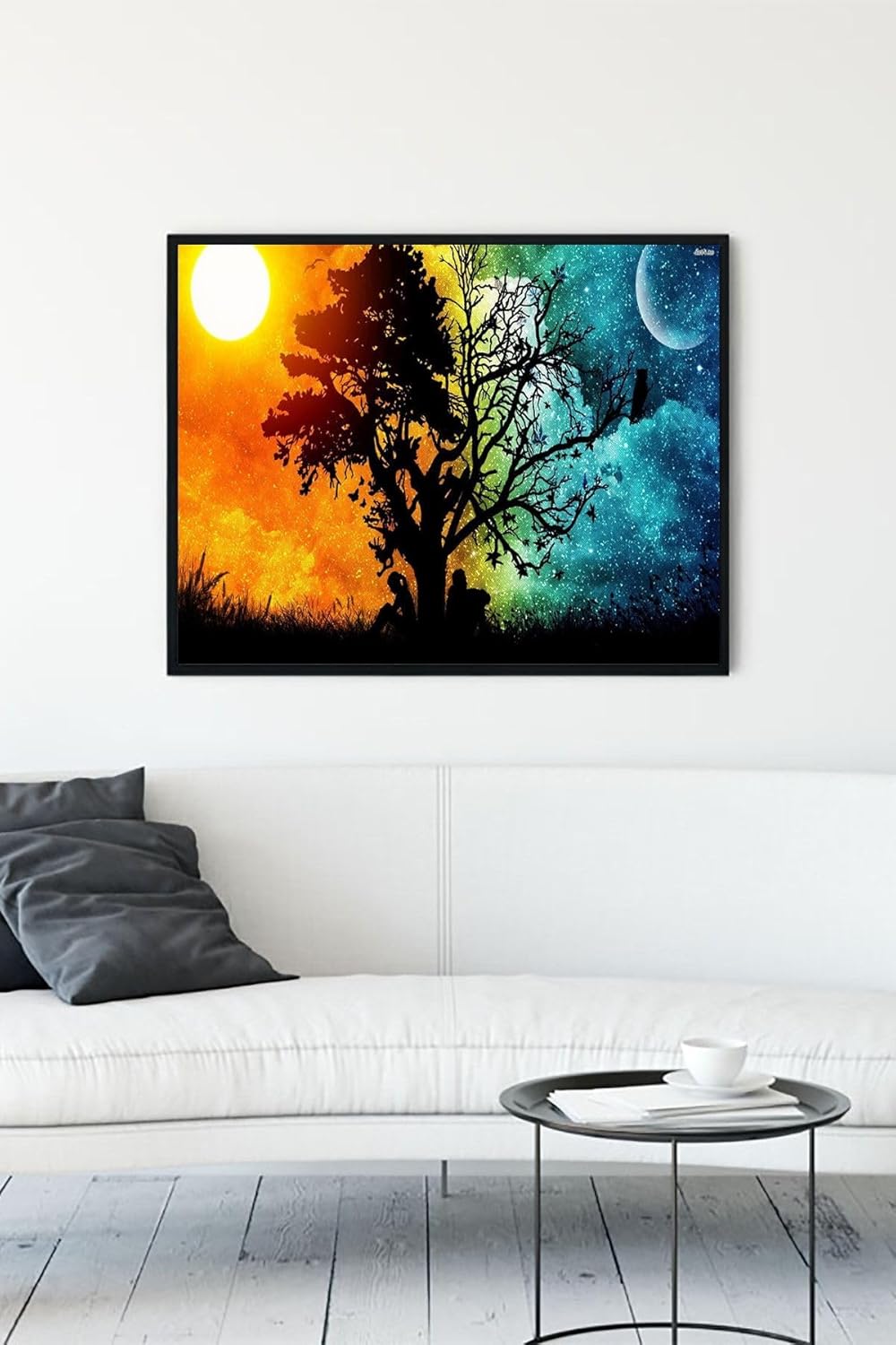 (pster11085) Gece - Gündüz Sanatsal Çerçeveli Tablo (50x70cm)