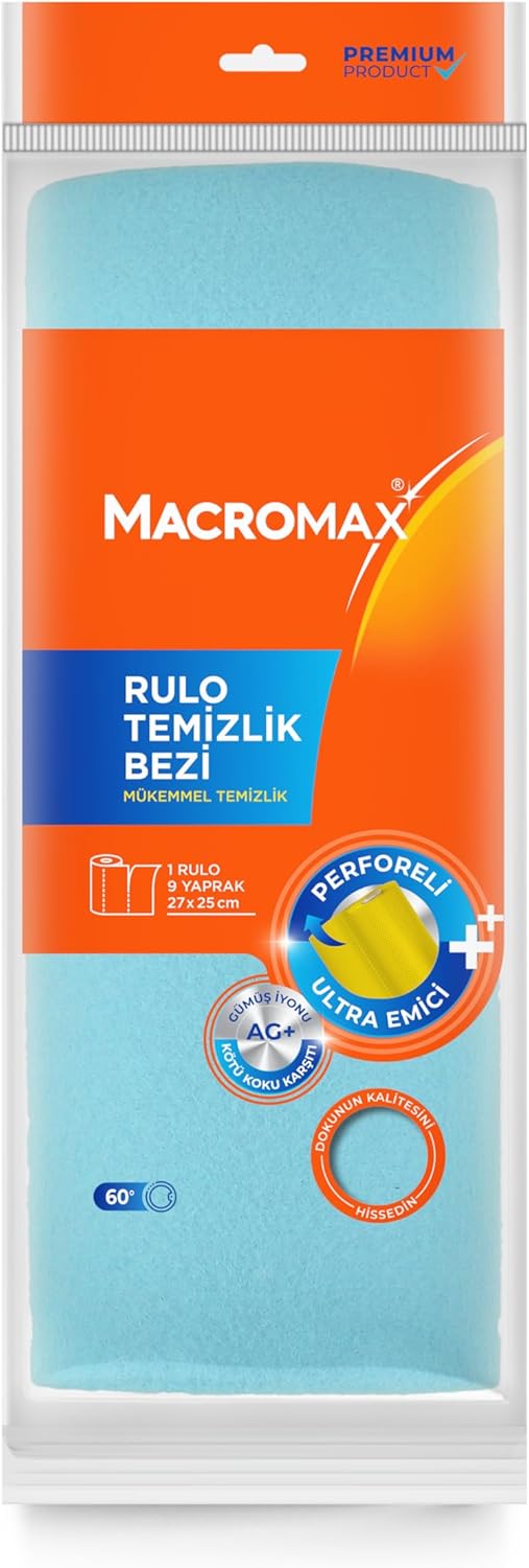 Alternative view of Macro Max Rengarenk Rulo Mutfak Banyo Temizlik Bezi 9'lu Kolay Kullanım