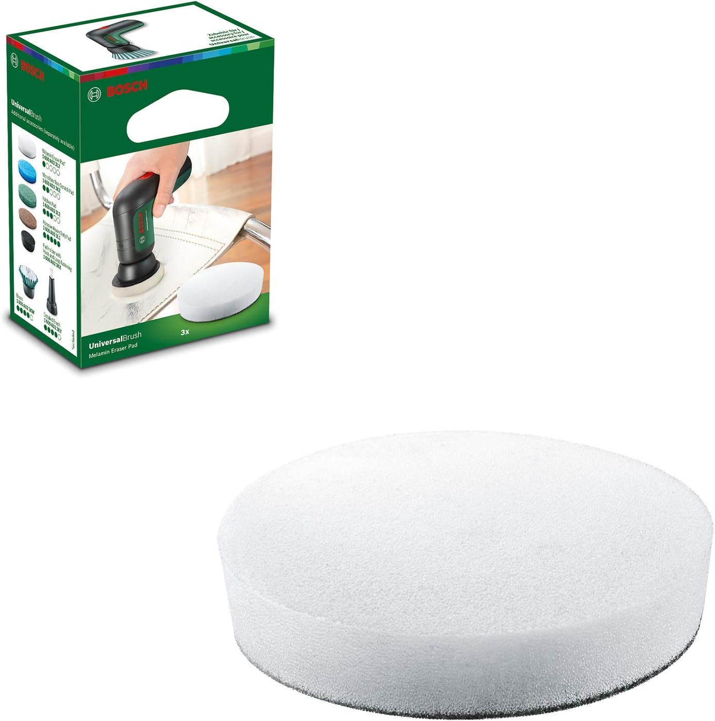 and Elektrikli Temizleme Fırçası Universalbrush için Melamin Silgi Pedi (Karton Pakette 3 Adet)