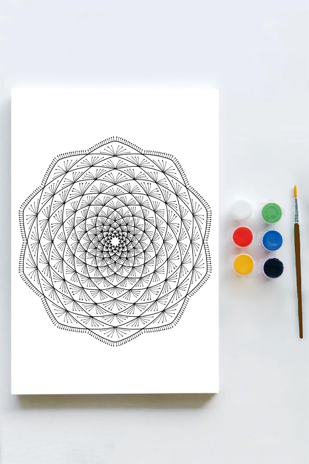 (pster21649) Mandala Tuval Kanvas Tablo Boyama Hobi Seti 5 (50x70cm)
