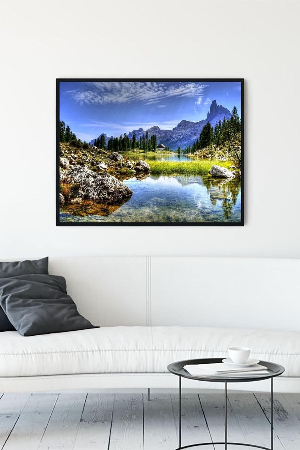 (pster10728) Dağ Ve Göl Manzara Çerçeveli Tablo 2 (40x50cm)