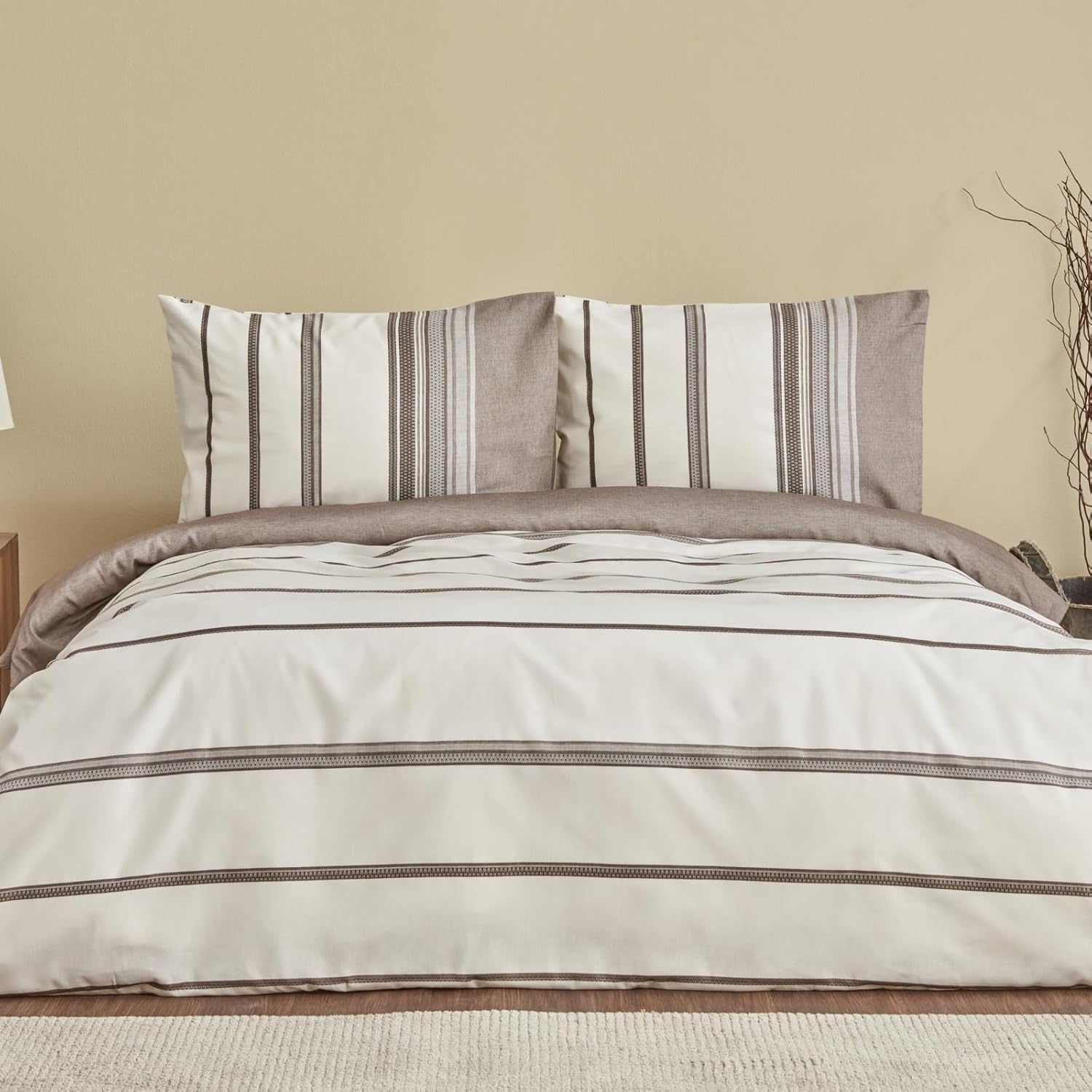 Vetro Terracotta Çift Kişilik İpliği Boyalı Nevresim Takımı, Mavi - Görsel 4