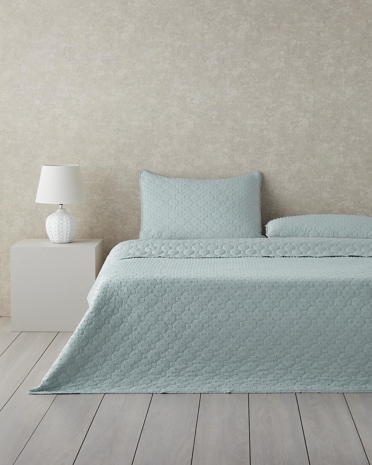 Amabile Kesmeli Tek Kişilik Yatak Örtüsü Takımı 160x220 cm Su Yeşili - Görsel 3