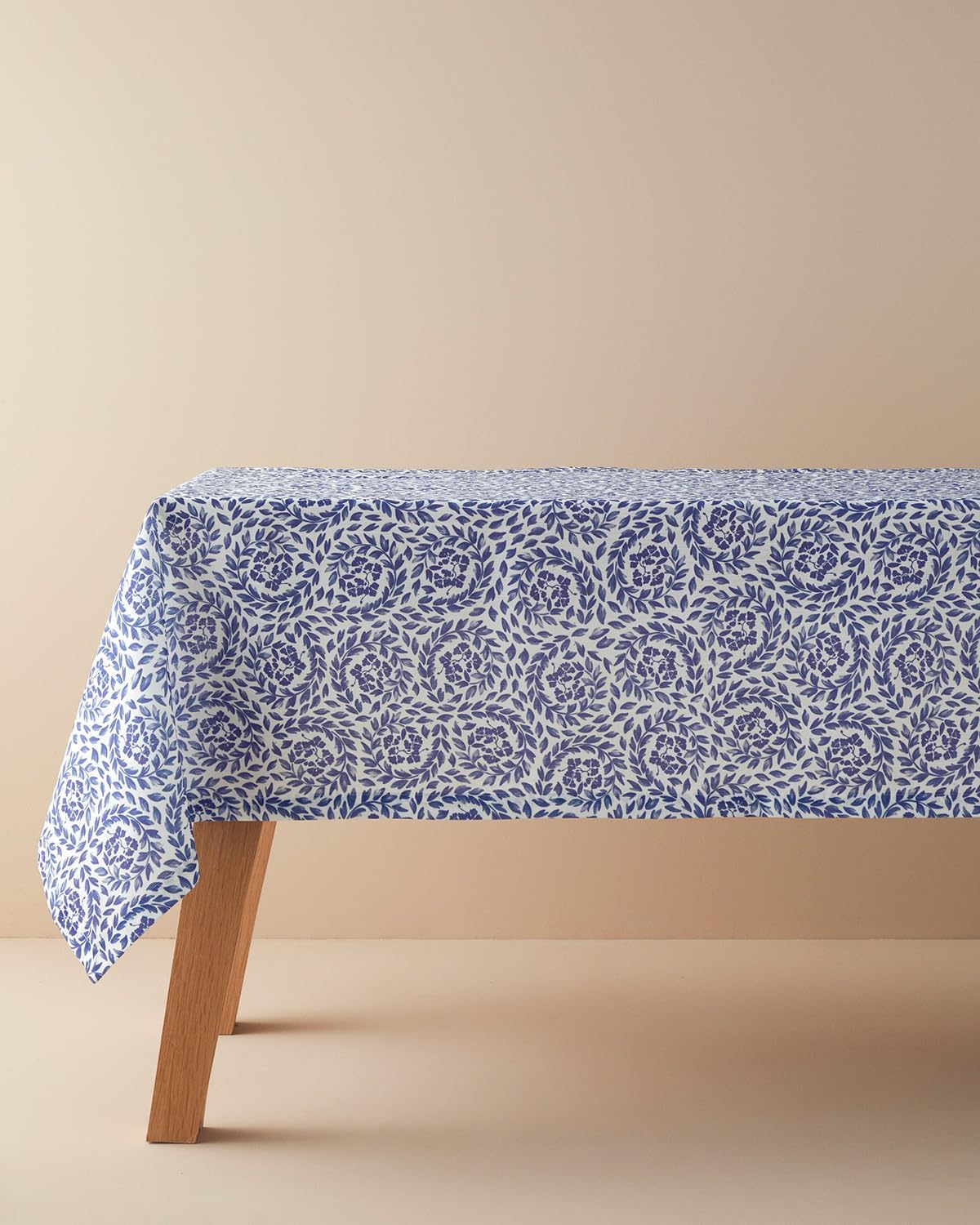 Carnival Floral Polyester Masa Örtüsü Mavi