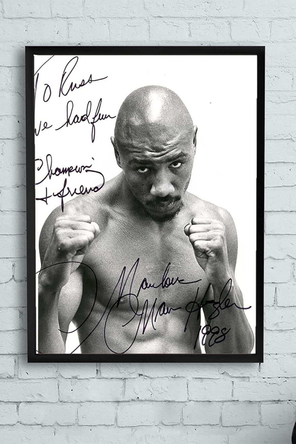 (pster12128) Marvin Hagler Dövüş Çerçeveli Tablo (40x50cm)