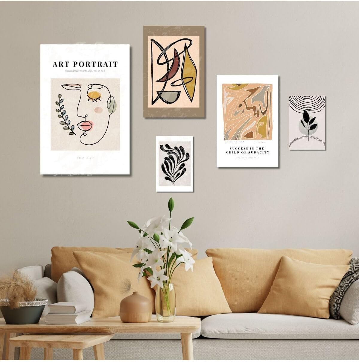 5 Parçalı Kanvas Dekoratif Duvar Tablosu Tasarım, 30 X 40