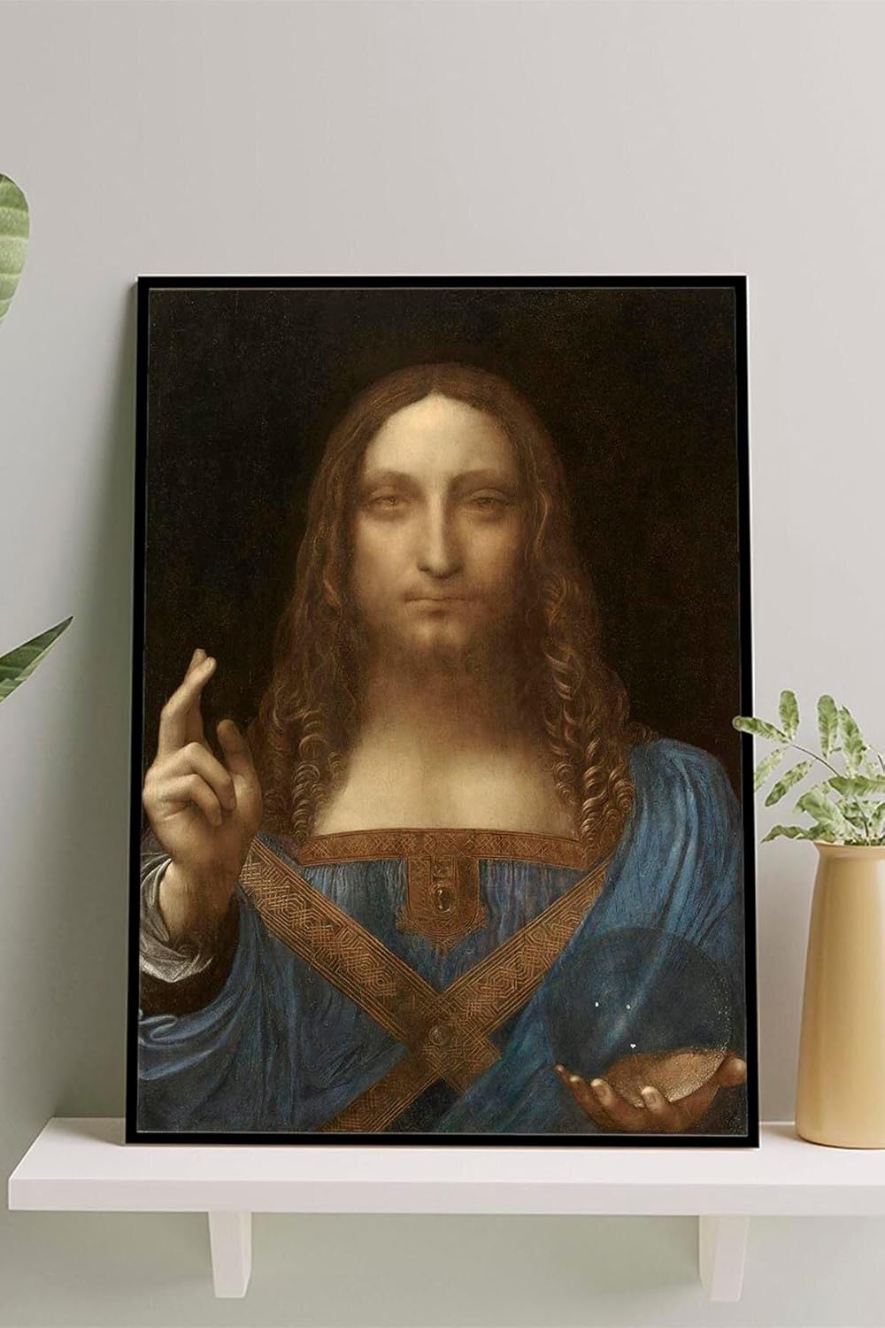 (pster14715) Salvator Mundi - Vinci Sanatsal Çerçeveli Tablo 50 x 70