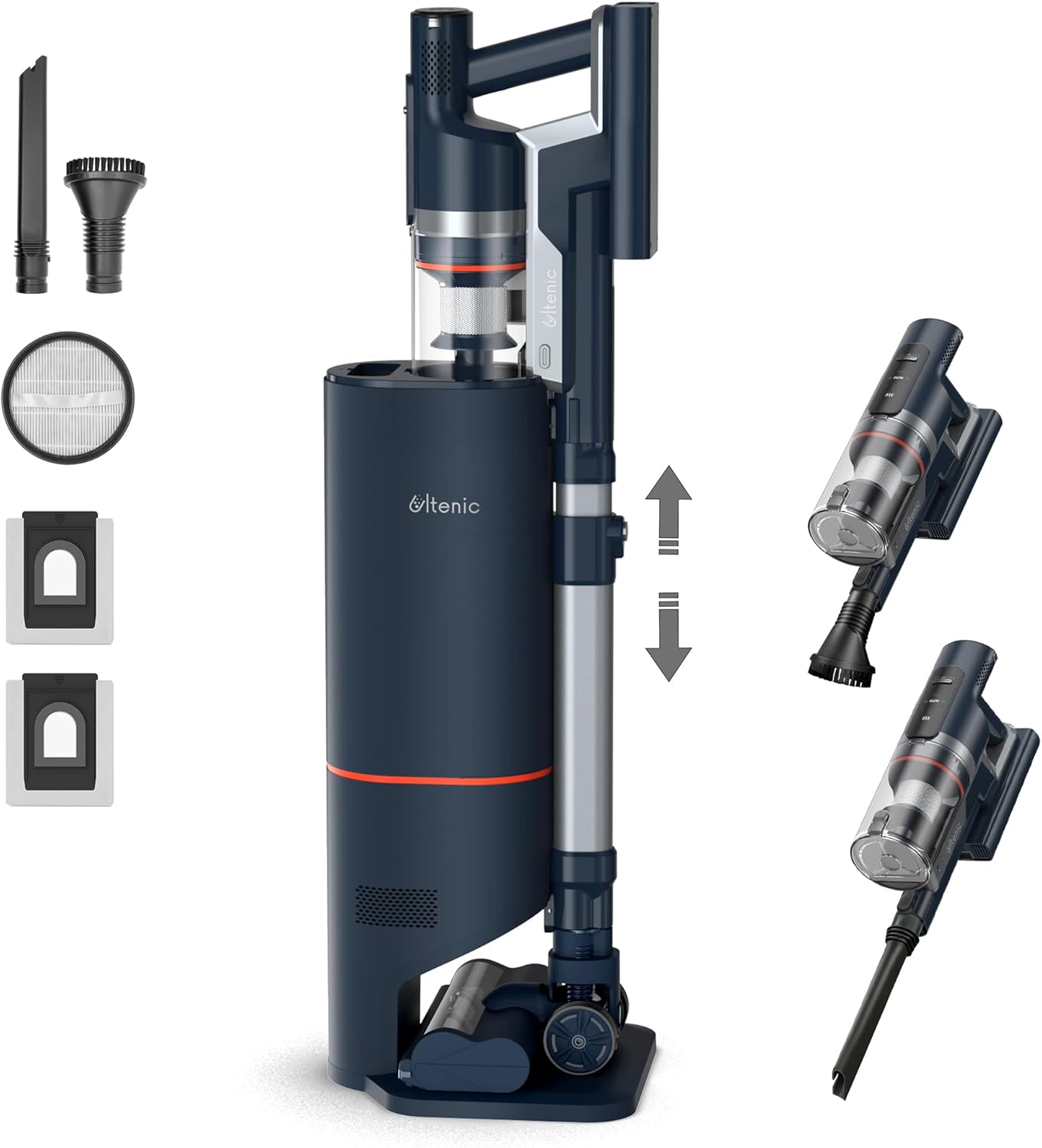 Alternative view of Ultenic FS1 Cordless Cleaner, with Automatic Emptying Station, Powerful Suction 30KPa/450W, Removable up to 60 Mins, Stick Cleaner for Hard Floor Carpets