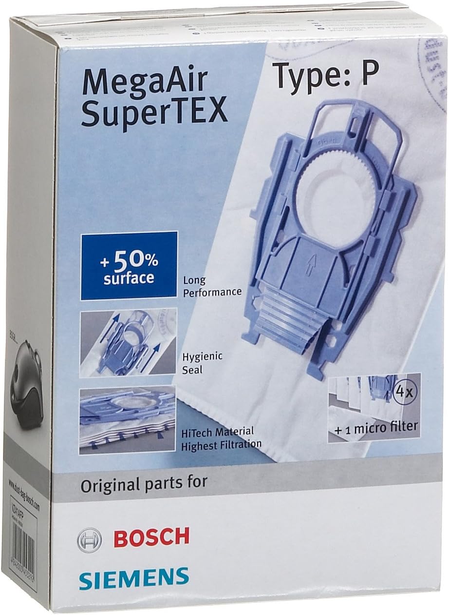 Alternative view of 4x elektrikli süpürge torbası Tip P ve 1x Microfilter MegaAir SuperTEX VZ41AFP,%99,9 ince toz filtreleme, daha yüksek temizleme performansı, VS08 için uygun
