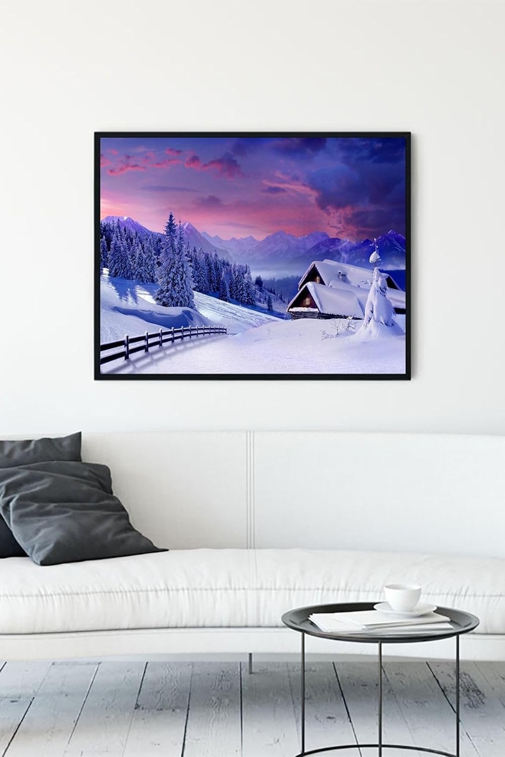 (pster12253) Kış Kar Manzara Çerçeveli Tablo 6 (40x50cm)