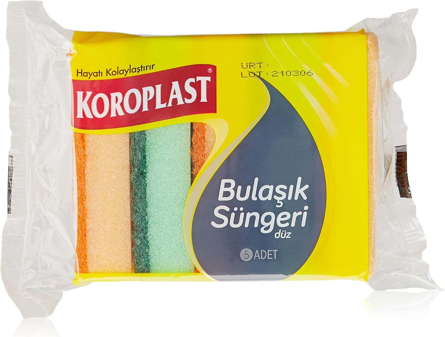 Çift Taraflı Düz Bulaşık Süngeri 5'li, Çizik & İz Bırakmaz, Yağ ve Leke Giderici Pratik Temizlik Süngeri, Tava, Tencere, Tabak, Bardak, Çatal, Bıçak, Ocak, Tezgah, Cam & Seramik Yüzeyler