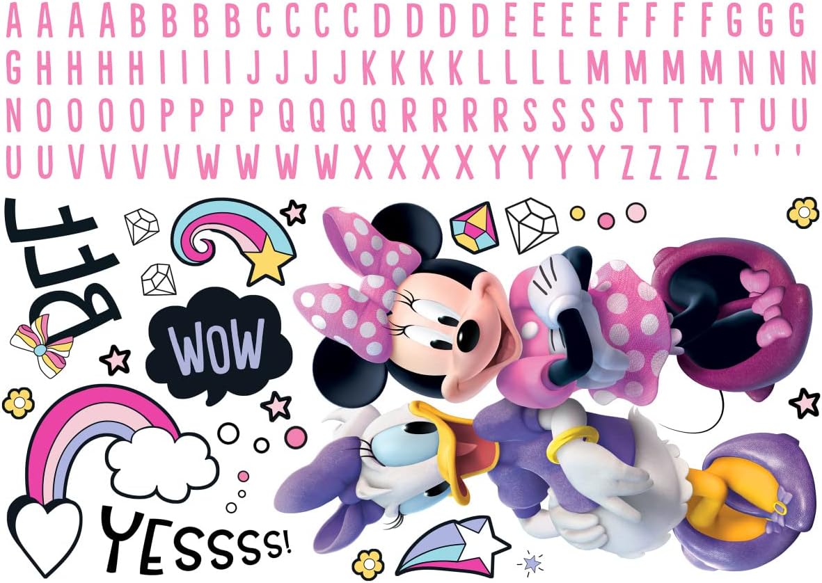 RMK5156GM Minnie Mouse Soy ve Yapıştır Alfabeli Dev Duvar Çıkartmaları