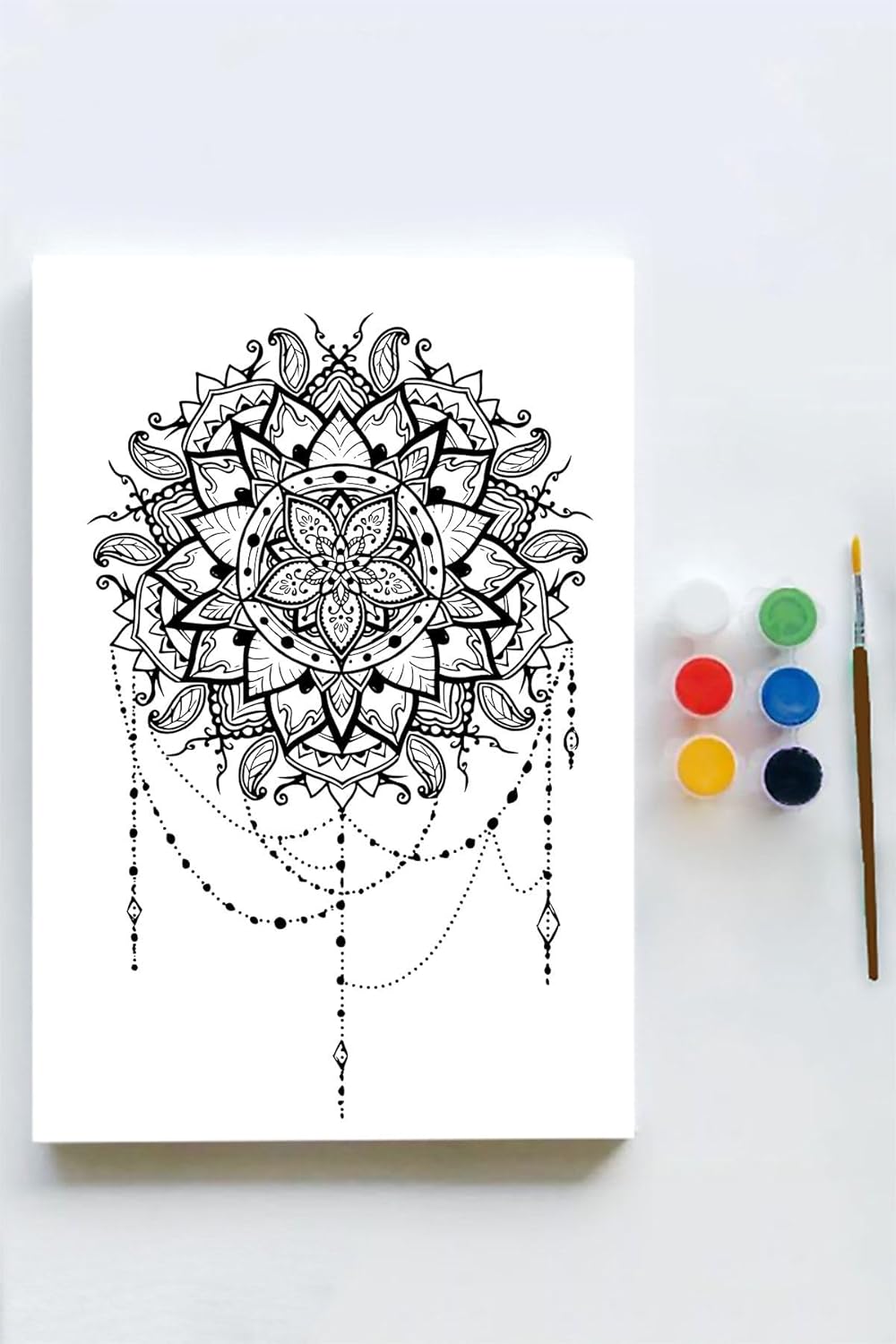 (pster21628) Mandala Tuval Kanvas Tablo Boyama Hobi Seti 6 (50x70cm)