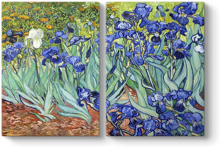 Alternative view of Vincent - İris Süsen Çiçeği Kanvas Tablosu 63 x 40-2 Parçalı