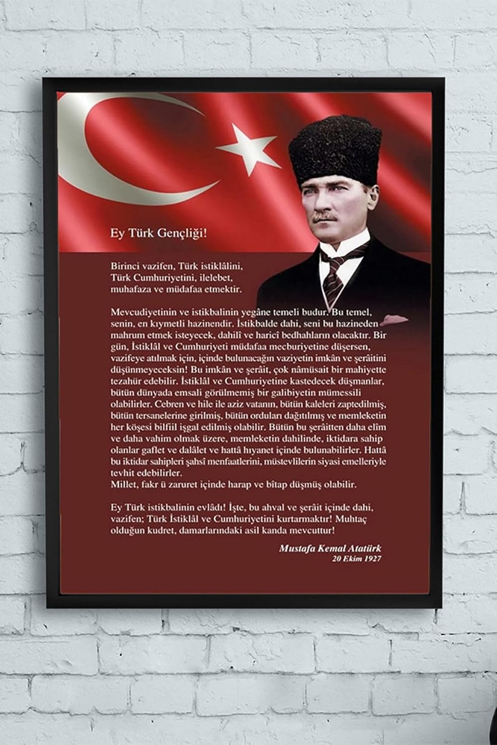 (pster11095) Gençliğe Hitabe Çerçeveli Tablo (50x70cm)