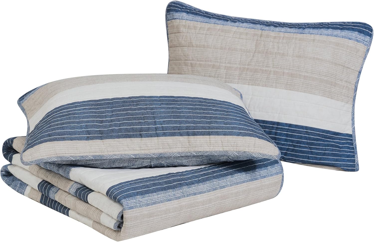 Alternative view of | Ridgeport | Quilt Set - 100%, Reversible, All Season Bedding, Includes Matching Shams,, Blue