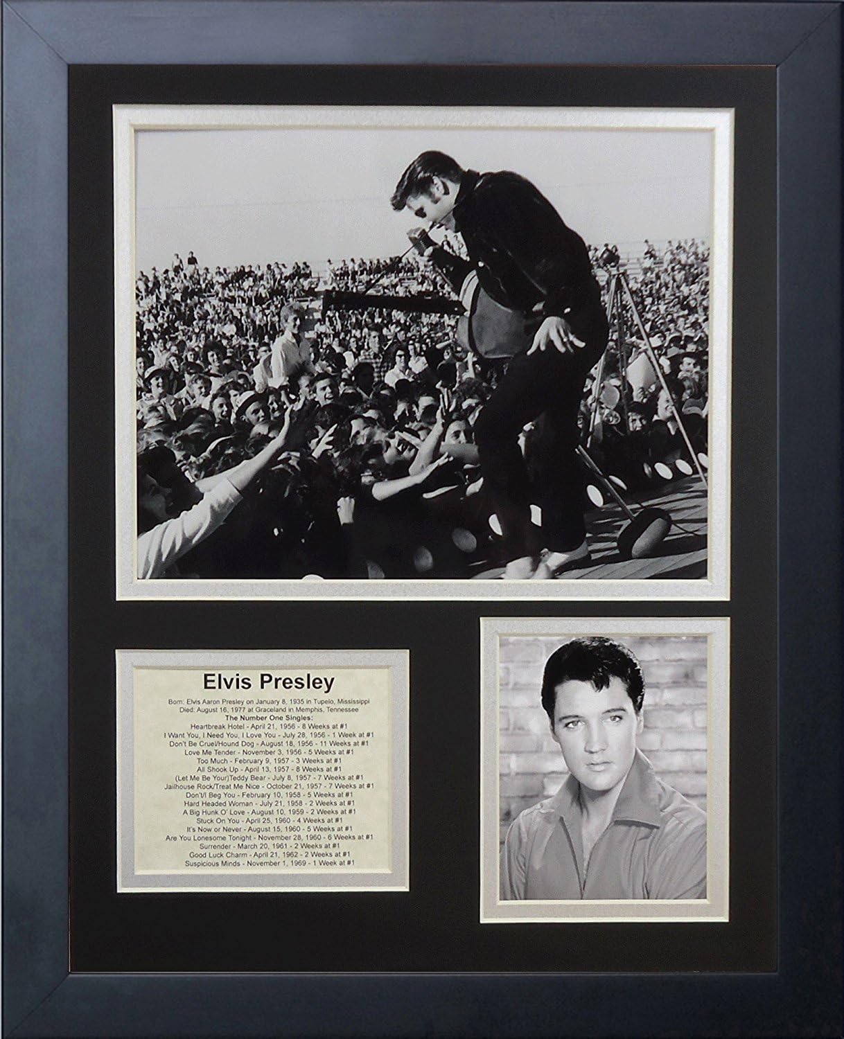 Efsanevi ölüm asla Presley Live çerçeveli fotoğraf kolajı, 11 x 35,6 cm