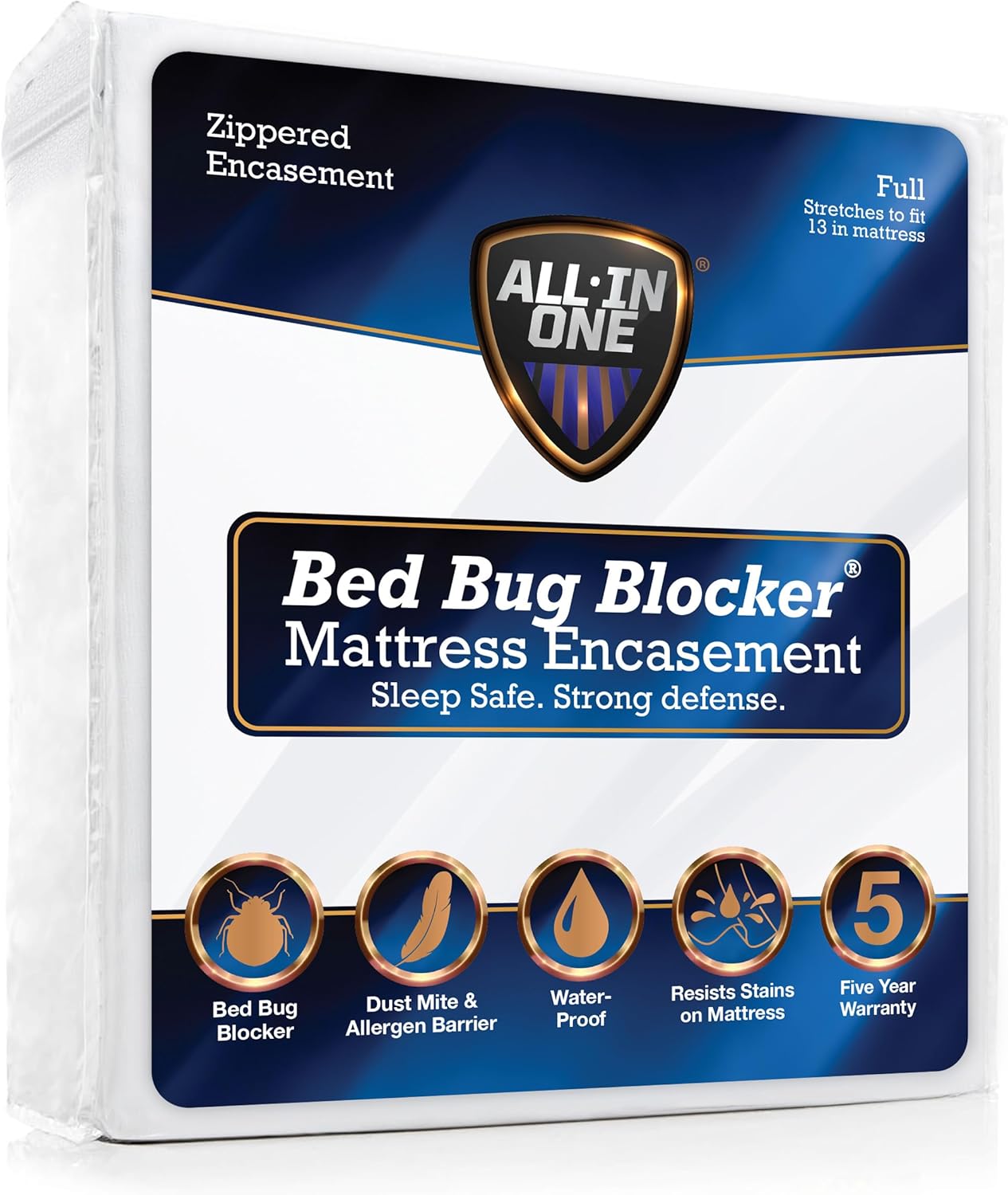 Alternative view of Bed Bug Blocker Hepsi Bir Arada Yatak Örtüsü, Tam, Beyaz