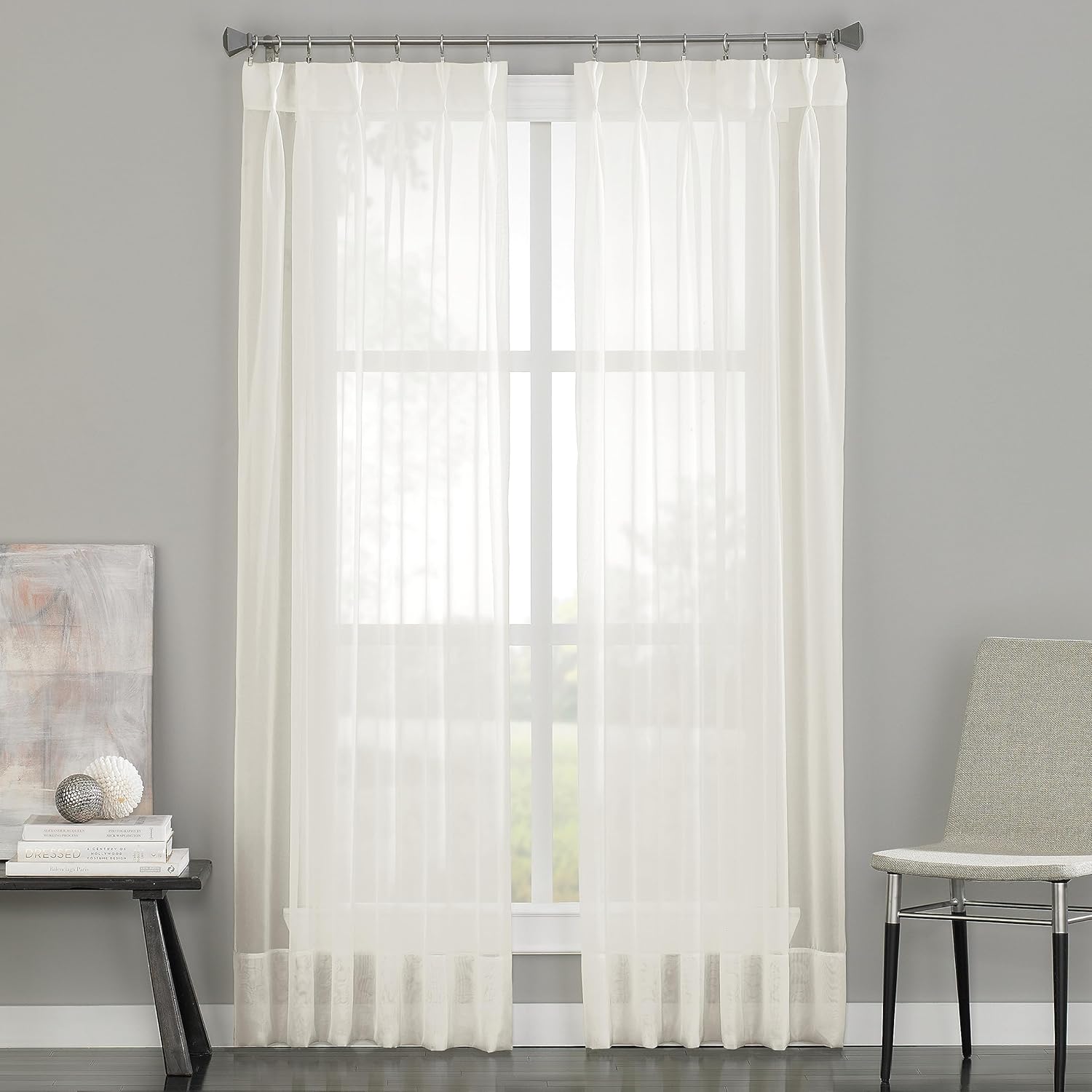 Soho Voile Şeffaf Tutam Perde Paneli, 29 x 108 inç, Oyster, 1Q805908OY - Görsel 3