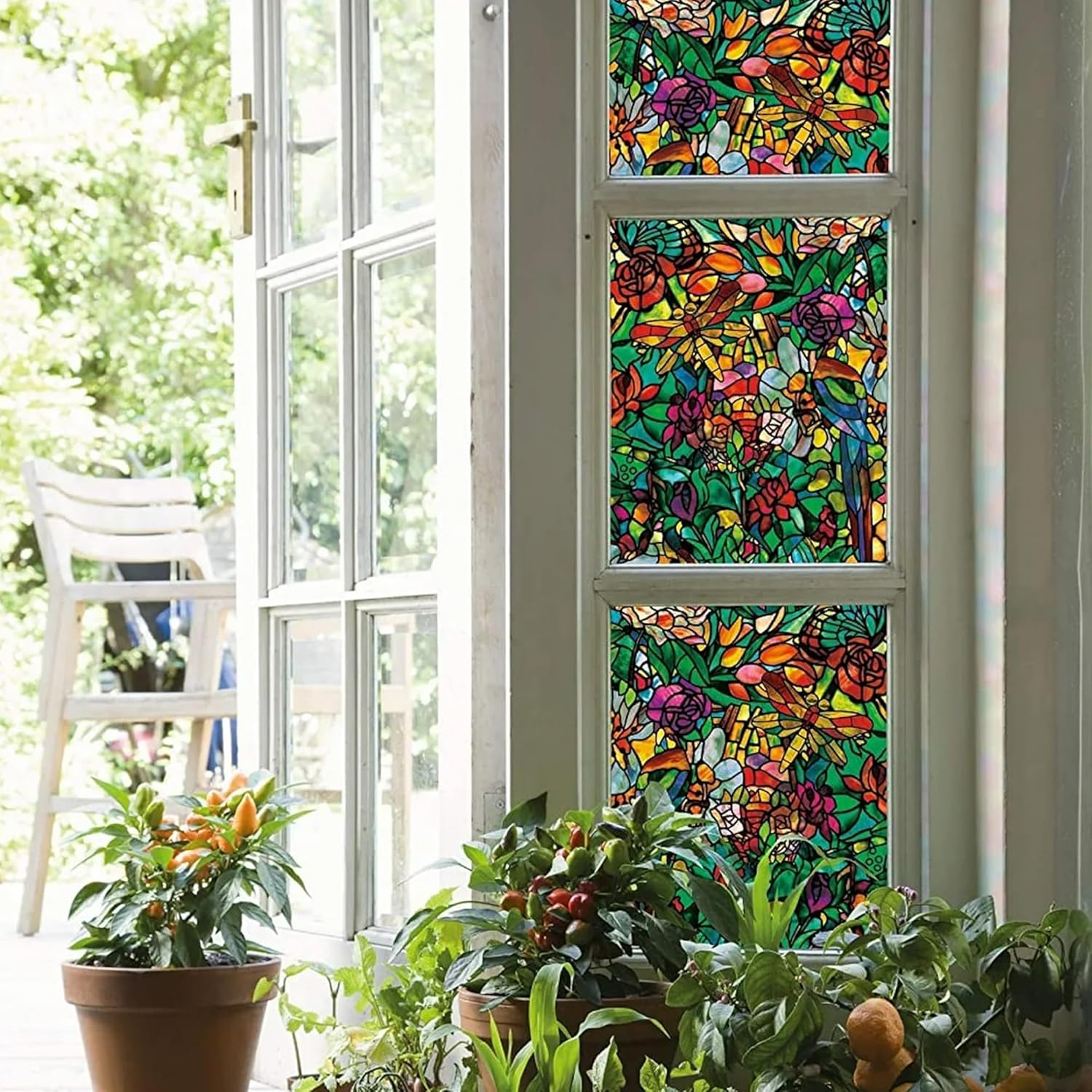 346-0647-4PK Kendinden Yapışkanlı Gizlilik Camı Pencere Filmi, Yaylı Şapel/Tulia, 43 cm x 198 cm Rulo, 4'lü Paket - Görsel 4