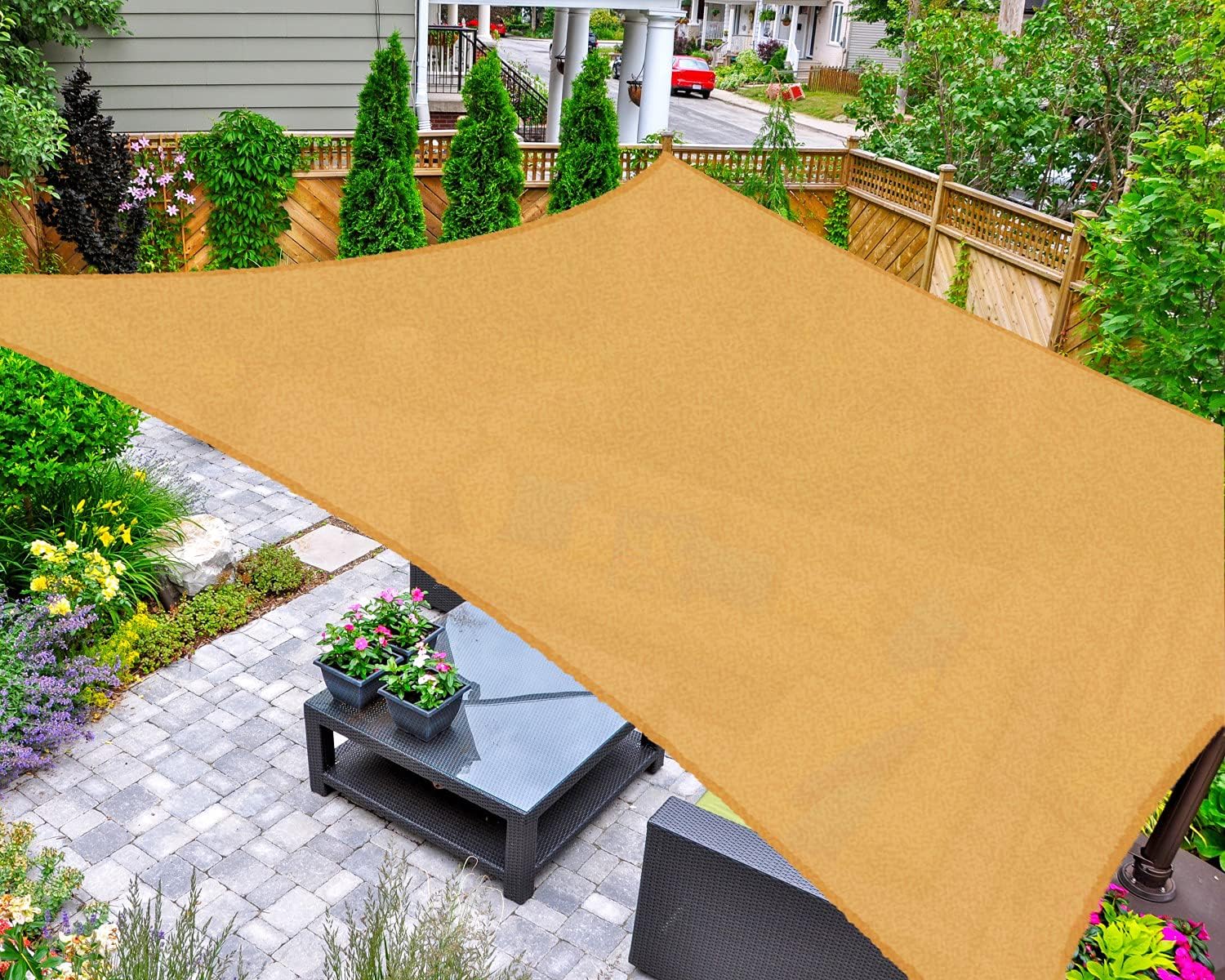 ASTEROUTDOOR Güneş tentesi, dikdörtgen, 2,4 x 3,5 m, UV koruması, teras, arka bahçe, çim, bahçe, dış mekan aktiviteleri, kum için