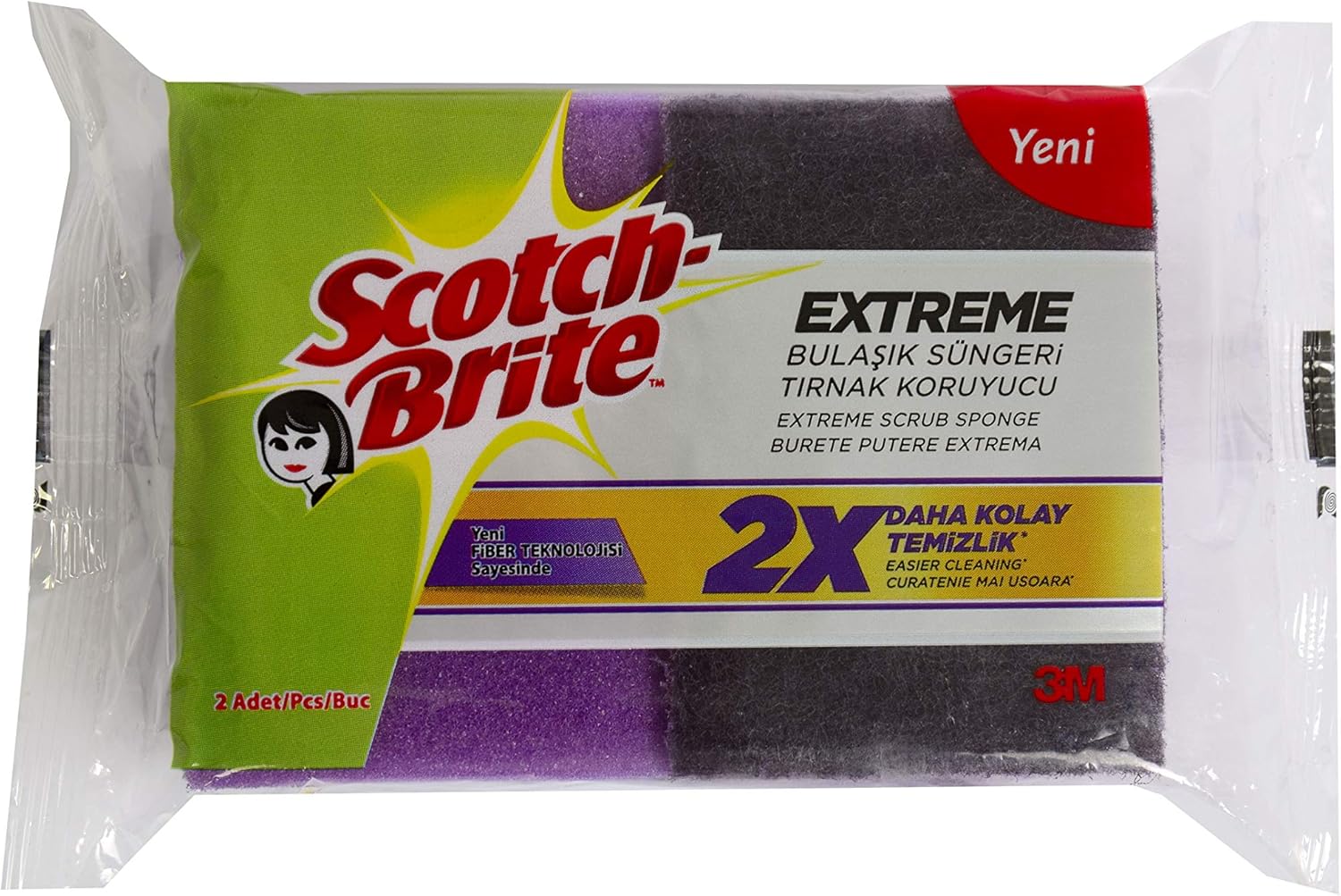 -Brite 1789760 Extreme Bulaşık Süngeri 2'li Tırnak Koruyuculu