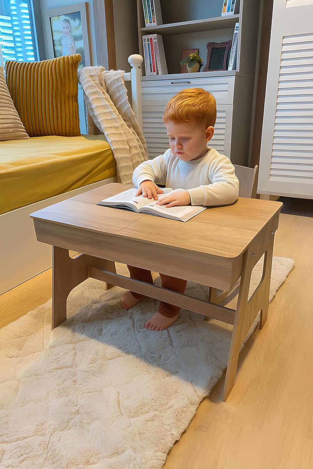 Alternative view of Arion Kids MDF Çocuk Aktivite Masası, Açılabilir Kapaklı, Ergonomik Tasarım, 1 ve 1 Masa, 35x55x30 cm, 2 Renk Seçeneği