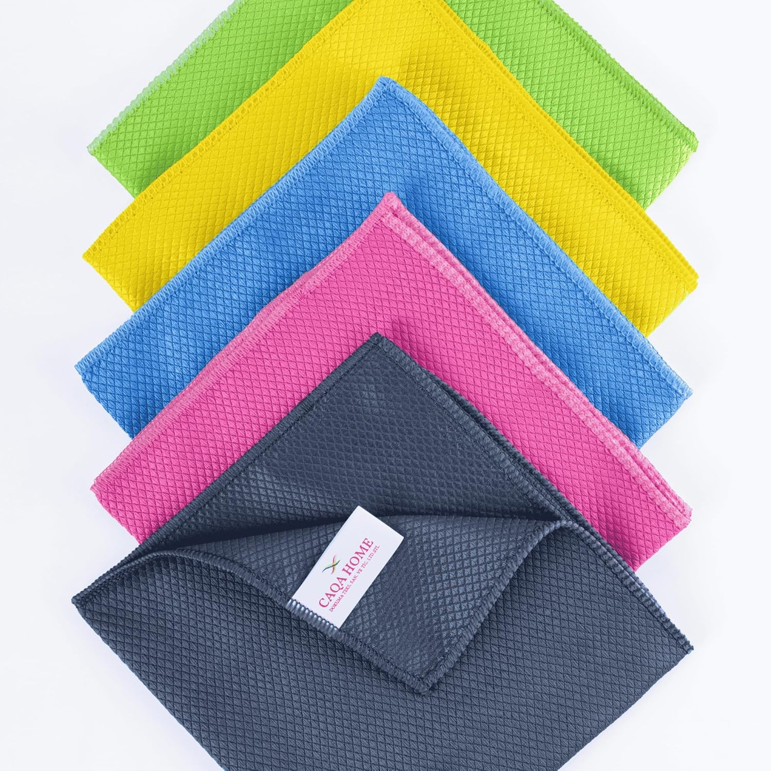 Alternative view of Mikrofiber Baklava Desen Temizlik Bezi 40x40 cm 5 Adet Karışık Renk Cam ve Porselen Temizlik Bezi