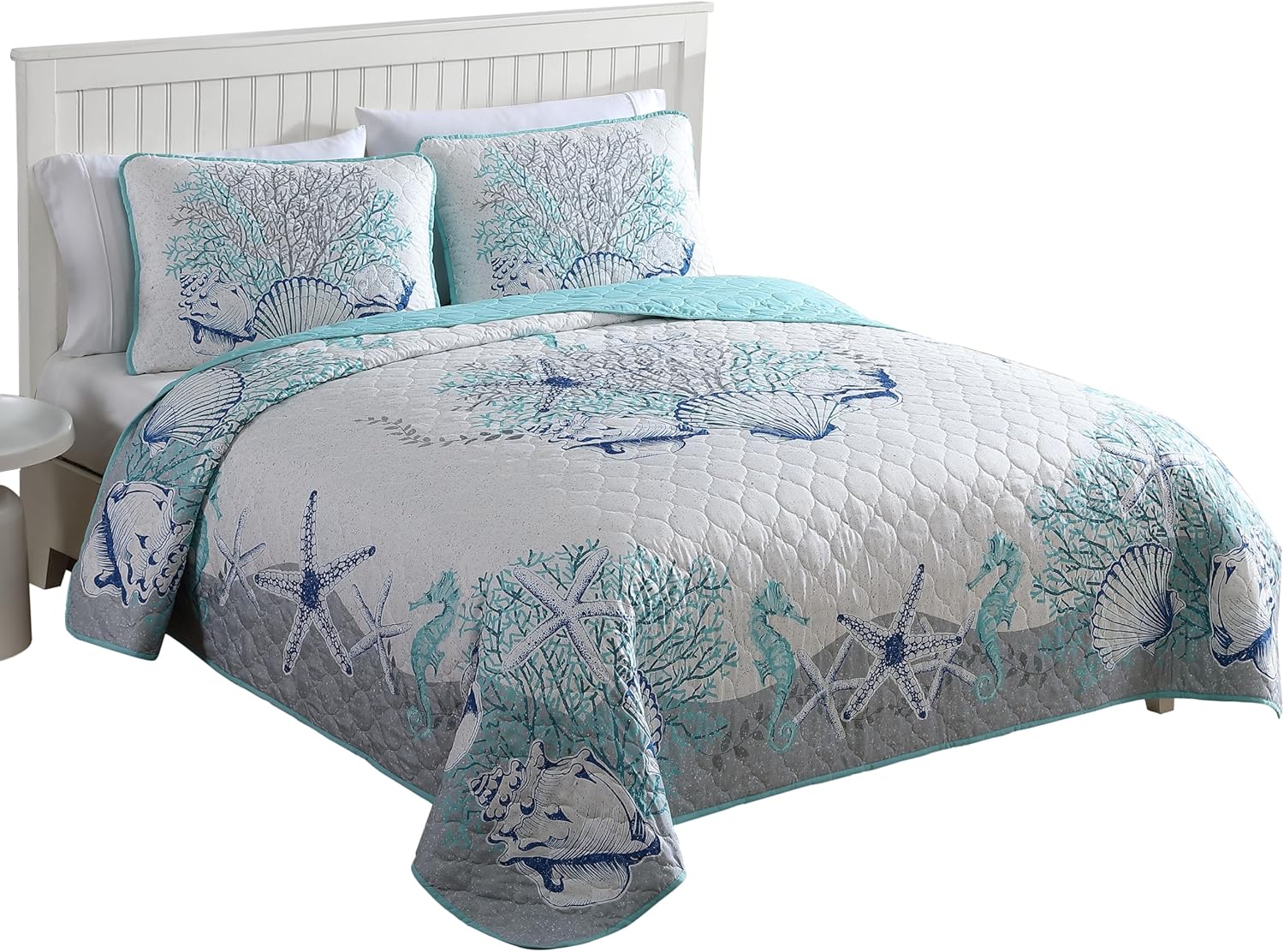 Joe Coastal 3 Parça Yorgan Seti,, Beach Delight Aqua - Görsel 3