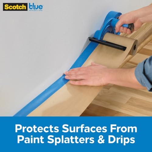 ScotchBlue 3M M1000 El Maskesi El Kapağı, Kapak Kağıdı için, Tüm Yapışkan Bant Genişlikleri için, Bıçaksız 1 Dispenser, Maskeleme Bandı ve Kağıt